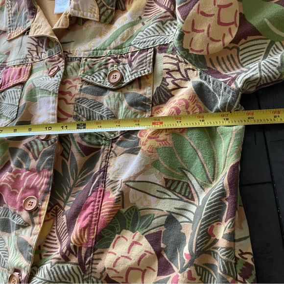Coldwater Creek Tropical Button Down Jean Jacket Size L - Picture 13 of 13